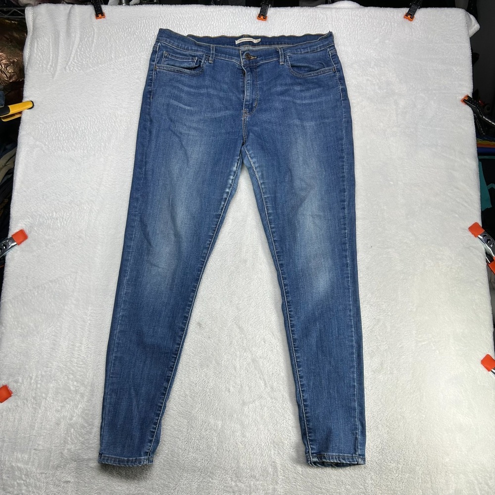 Levi's 710 Super Skinny Jeans Womens Blue Denim Stretch Mid Rise Zip Fly - 33X29